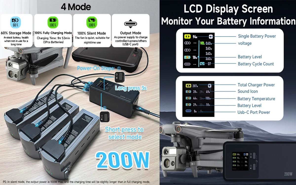 Intelligent battery management system with LCD screen