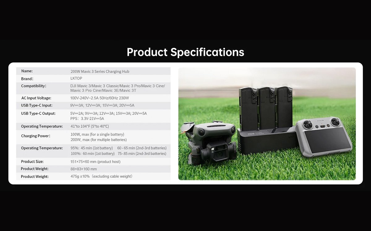 Portable power station for DJI Mavic 3 with power bank function