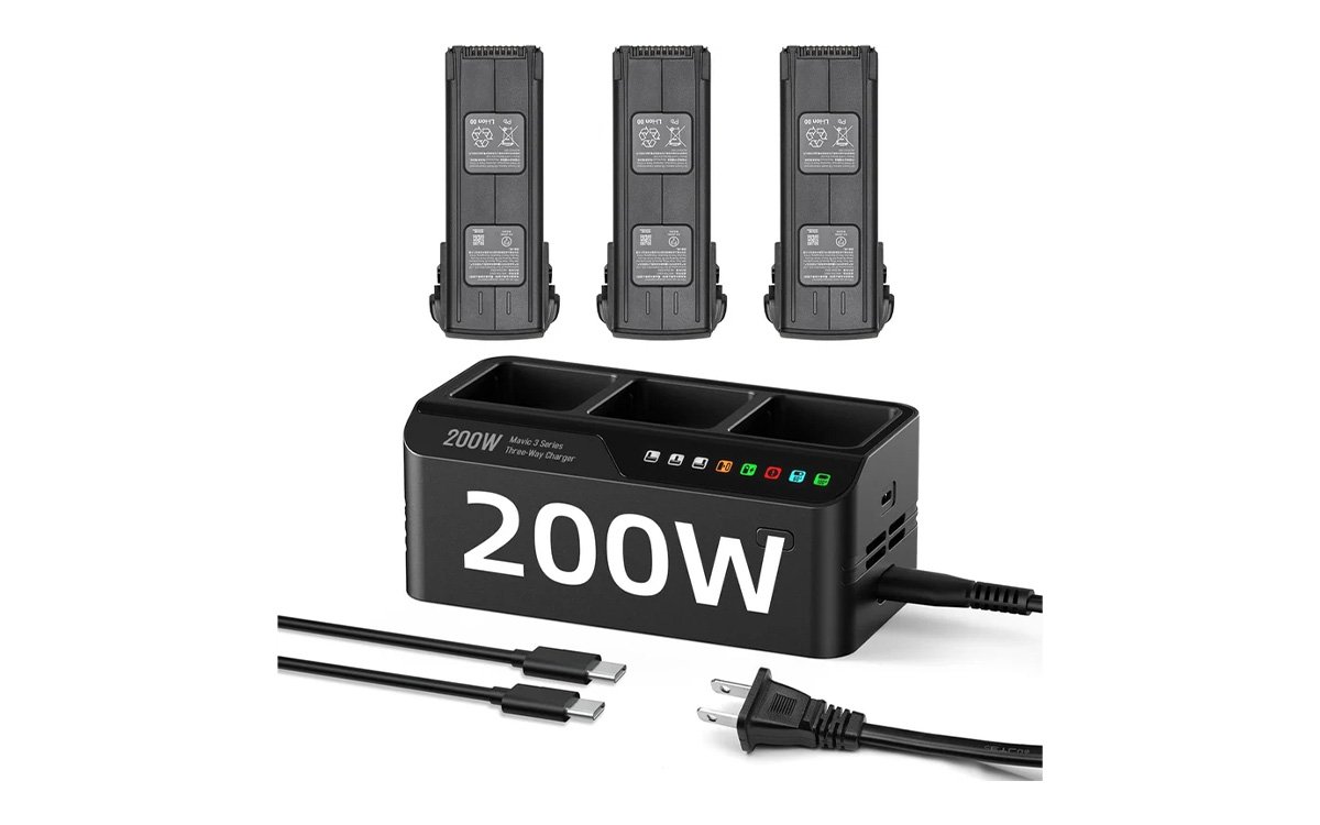 Multi-battery drone charging hub station with LED indicators