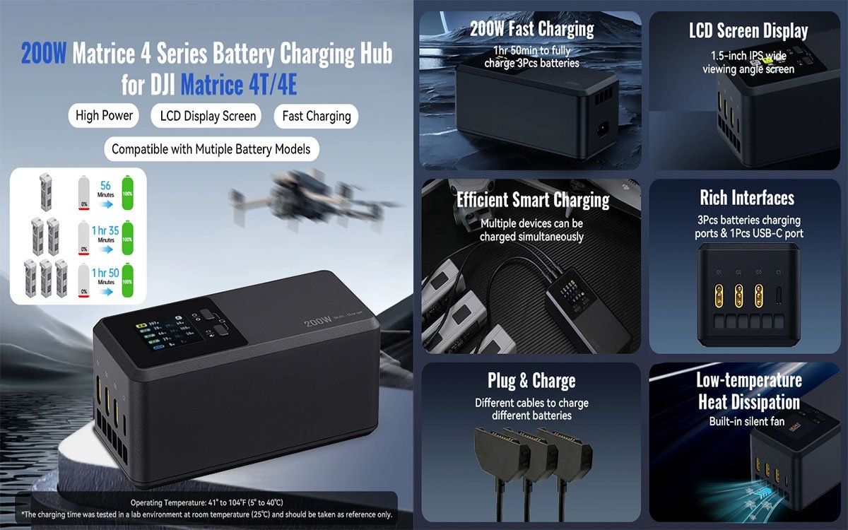 SoarApex 200W Universal Charging Hub for DJI, Autel Drones - Image 4