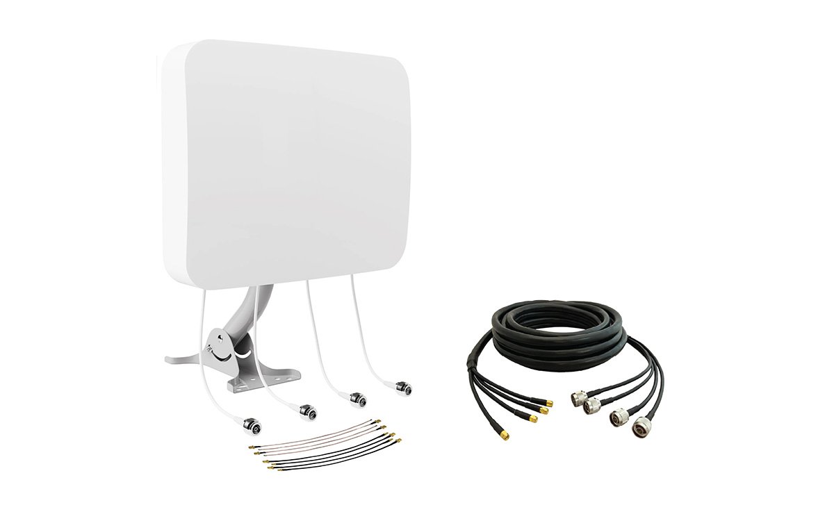 Drone antenna upgrade kit with directional antennas and cables