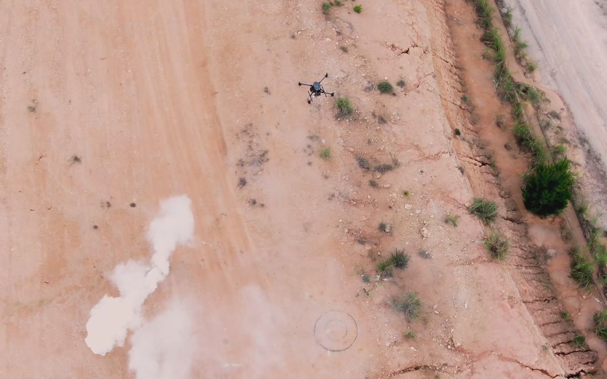ES638 multi-round aerial munitions delivery system with 6 rounds
