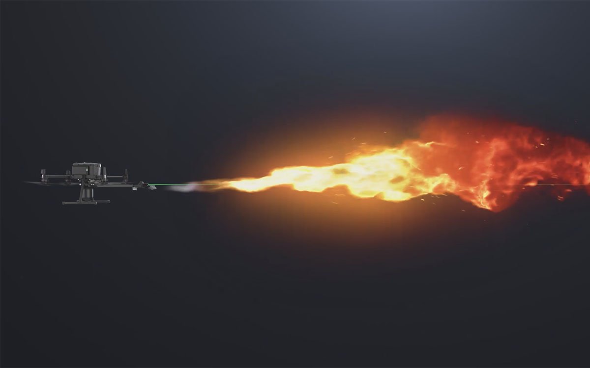 FT10 DJI M350 drone fire cannon with laser targeting