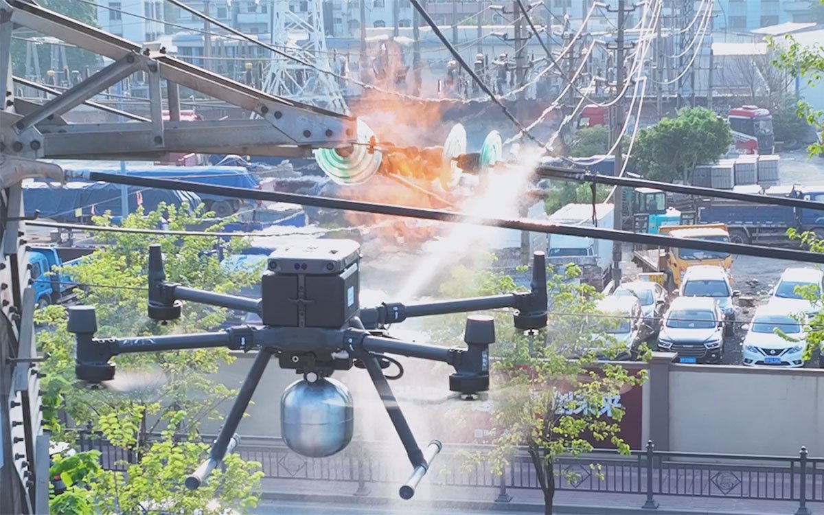 FT10 wind-resistant drone incinerator in clearance operation