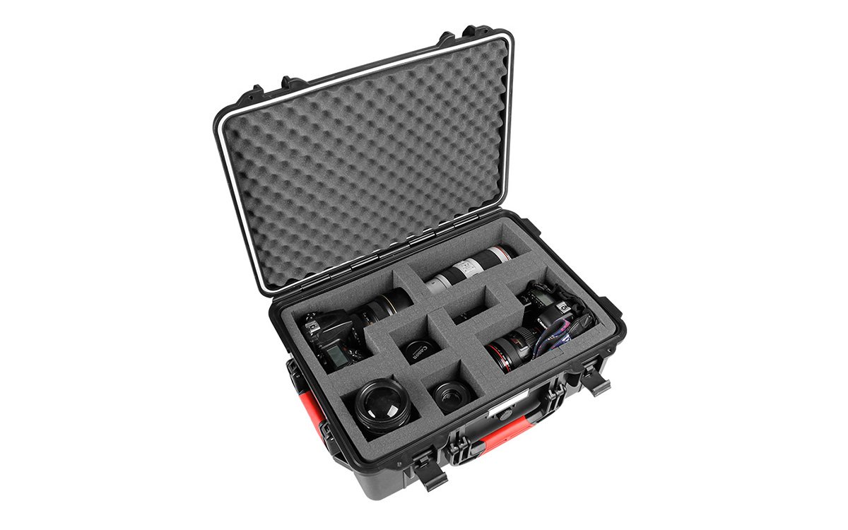 Hard shell equipment case for drones with padded inner bag
