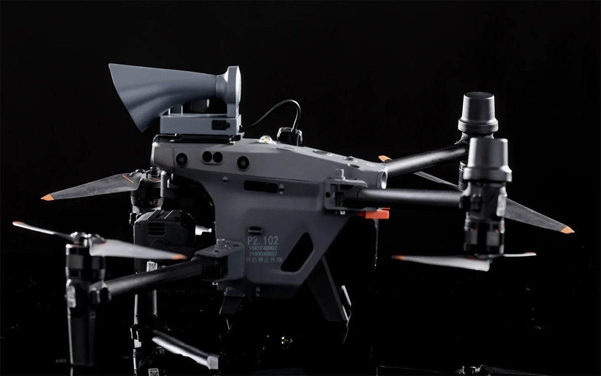 LP12 Drone searchlight with morning glory petal design